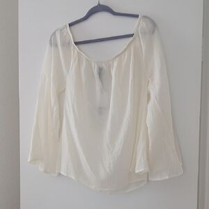 Bobi Elegant Cream Women's Top Blouse Size L NWT